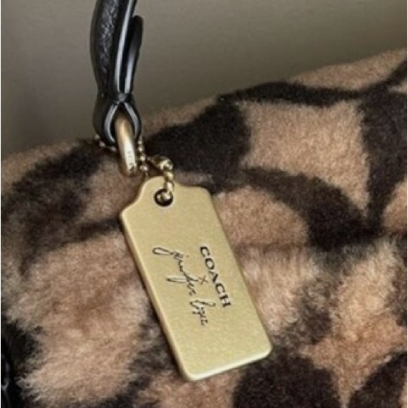 Coach X Jennifer Lopez Marlie Bag Top Handle Shearling C6492 Leopard Leather - Picture 9 of 11